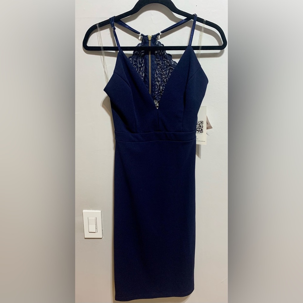 Boutique Navy Blue Dress- Size M, NWT